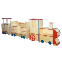 Стенка для игрушек ПАРОВОЗИК ЛДСП+фанера