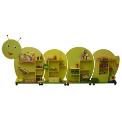 Стенка для игрушек ГУСЕНИЦА фанера